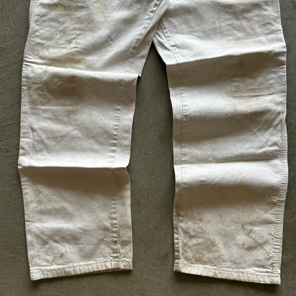 Vintage Dickies Carpenter Pants Size 34x30 White Painter Straight Leg Workwear